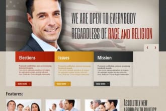 political campaign website, political website, nonprofit website with donation