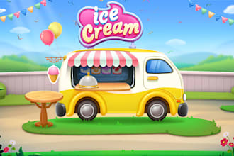 create 2d game art, game UI, game popup, 2d game