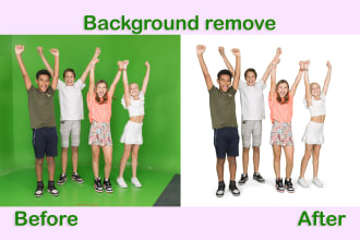 do green screen background remove, hair masking, cutout and photo retouching