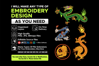 digitize any embroidery design with all machine formats
