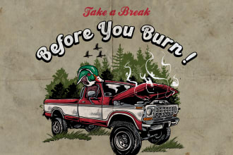 create vintage truck car illustration in hand drawn style