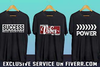 make custom typography minimalist t shirt design for you