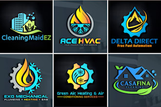 design plumbing heating cleaning air conditioning hvac oil gas logo