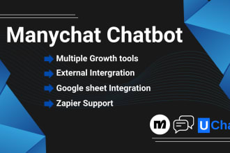 create manychat and uchat chatbot for your social media business