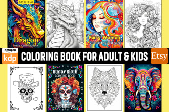 design an adult coloring page and adult activity book for KDP