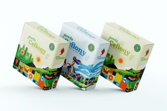 do box packaging design, label design,pouch design and can label