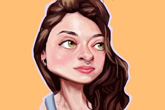 draw your portrait in a realistic caricature style