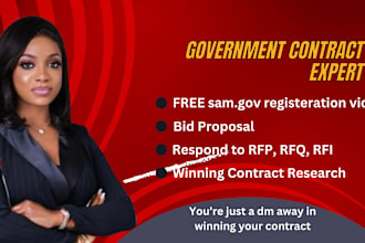 find rfp, government contract and write winning bid proposal, grant proposal