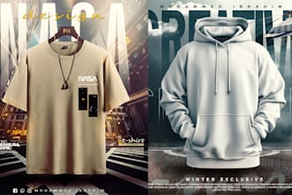 t shirt design and mockup in photoshop