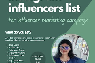 reasearch instagram influencers list for influencer marketing campaign