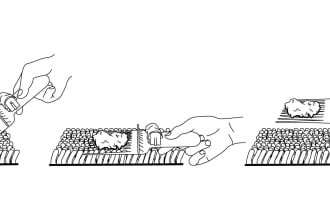 draw vector line instruction manual, step by step comic