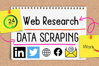 web research, data scraping, internet research, cold email, excel
