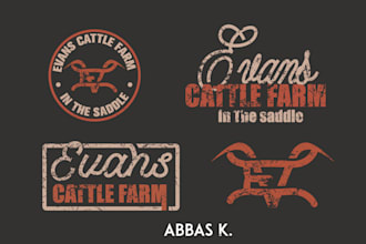 create vintage western cattle logo branding