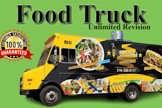 vip, stylish, awesome food truck wrap, vehicle, van, car and trailer wrap