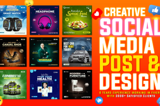 design creative social media ads facebook ads instagram posts in 12 hour