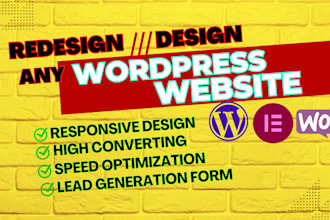 revamp wordpress or redesign wordpress business website or blog website