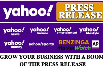 do yahoo finance press release writing and distribution within 24h