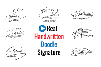 create real handwritten doodle signature logo