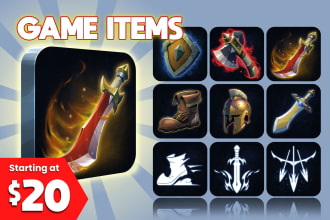 create stunning 2d game icons, items or props