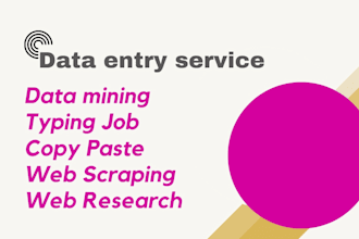 do provide  web research,  data minig, excel