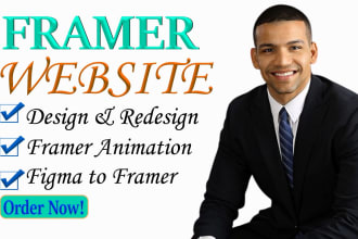 build responsive framer startup website uiux, framer animation, figma to framer