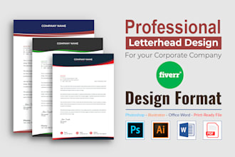 do create company letterhead design with editable file