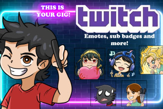 make amazing twitch emotes and sub badges in bulk for you
