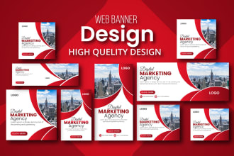 create professional website banner, google ads banner and banner advertising