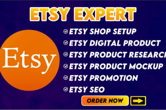 do etsy shop setup, etsy digital product, etsy SEO optimization, etsy pod