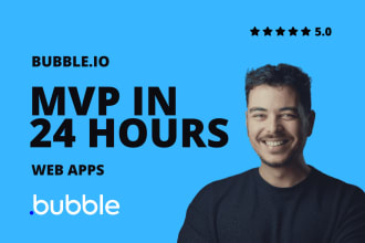 develop professional web app ,mobile app with bubble io