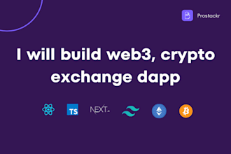 build web3 dapp, smart contracts, crypto exchange dapp with react js solidity