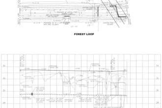 road alignment, road profile, road cross section, pipe line