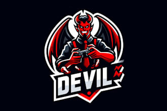 design realistic devil gaming mascot logo for you with unlimited revision