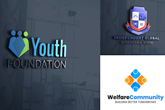 do trendy logo about foundation, charity, nonprofit, community, or ministries