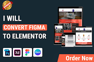 convert figma landing page, figma design, figma template to elementor