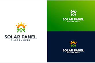 make trendy logo about electrical, solar panel, eco, energy and power