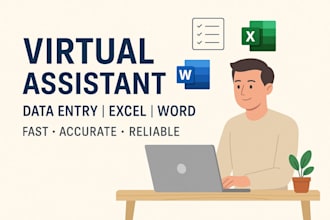 be your virtual assistant for data entry, word and excel tasks