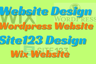 design site 123, wix, bubble, webflow, squarespace, wordpress, weebly websites