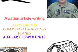 write aero engineering articles on engine and aircraft
