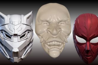 custom 3d mask, helmet cosplay 3d model, 3d printable 3d helmet mask props