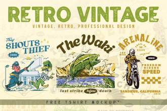 make vintage retro tshirt design for you