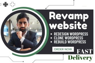 revamp website, redesign wordpress, clone, edit, fix or revamp wordpress website