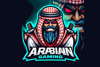 design high quality arabian gaming esport mascot logo for you