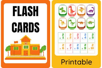 design printable colorful illustrative phonics  flashcards