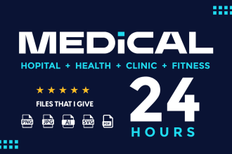 make health, fitness, clinic, medical and dental logo in 24 hour