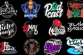 design creative music, dj , and band logo design
