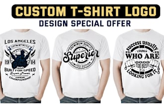do a classic custom t shirt logo design