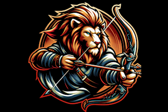 design different lion archer esport mascot logo for you only 15 hours