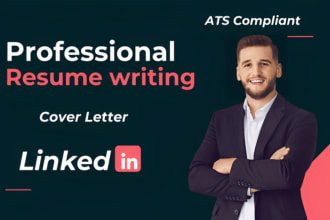 write professional resume, CV, cover letter and linkedin