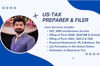 prepare and file US tax forms 1120, 1065, and 1040